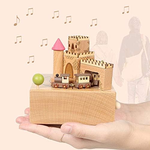 Вуд музичка кутија, музичка кутија со рачно чудак музички кутија игра мелодии врежани врежани дрво музички роденденски подароци