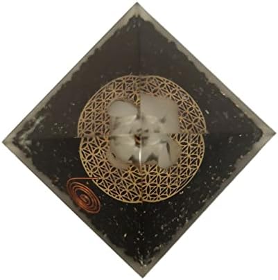 Sharvgun 70-75mm orgone Pryamid Black Tourmaline Crystal Cryma Chakra во ангелската пирамида за негативна заштита на енергија со 4 чисти груби