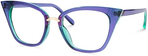 Zeelool Cat Eye Сино светло блокирање на очила за жени UV400 Заштита за заштита Марта FA0457
