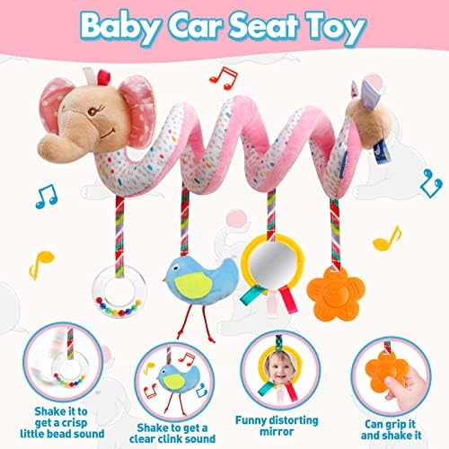 Gkdomms 2-пакет бебе автомобилско седиште спирално виси кадифен играчка