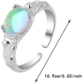 2023 Нов јазол прстен Стерлинг сребрена месечина прстен Прилагодлив виножито месечина прстен синтетички отворен прстен накит подарок за жени