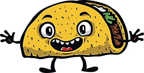 EW дизајнира среќен стрип цртан филм тврда школка Taco emoji vinyl decal bumper налепница