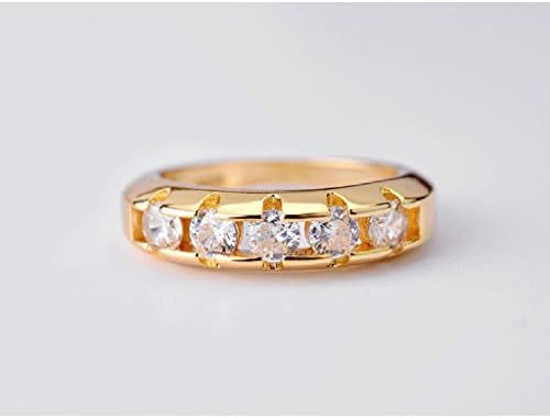 2023 Нов накит златен сјаен круг дами мода запишан прстен Елегантен прстени машки накит