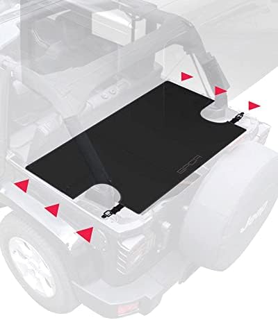 GPCA-Cargo Cover Lite Plus Easy-to-Install Trunk Cover, додатоци за Wrangler JK, JKU, патентирани додатоци за камиони и автомобили, за 4DR Sport, Sahara, Rubicon и Freedom Unlimited 2007-2018 модели
