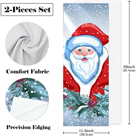 Woshjiuk 2 Pack Microfiber Gym Prience, Божиќна картичка со цртан филм Дедо Мраз, пешкир за пешкир за пешкир Супер апсорпција за крпи за потки на вратот