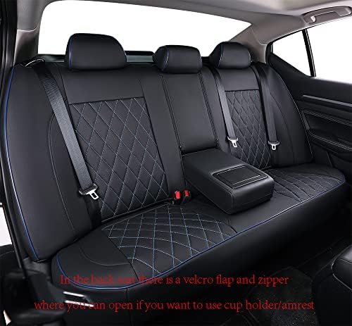 EKR Custom Fit Full Set Car Seat Covers за Select Nissan Altima SV, S, SR, SL 2013 2014 2014 2015 2017 2017 2018 - Leatherette
