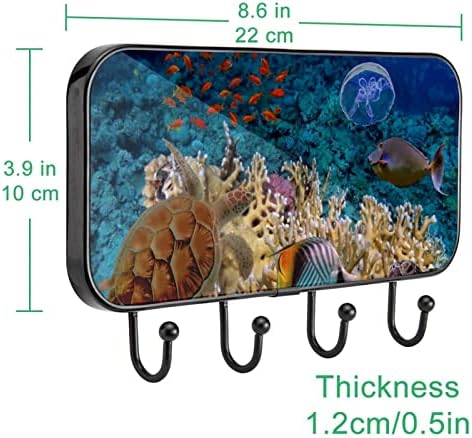 Држач За Крпи Решетка За Крпи Монтиран На Ѕид Декор За Бања Облека За Бањарка Облека Подводна Морска Желка Корални Риби Бања Закачалка За Крпи
