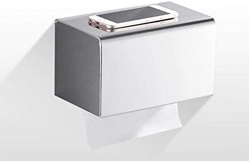 Зукие квадратни алуминиумски wallидови монтирани кутии за ткиво кутија Домашна тоалетна хартија држач за салфетка, кутија за хартија ролна, практичен држач за тоале