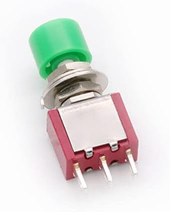 10PCS PS-102/PS-202 Црвен прекинувач за копче на копчето Вклучен прекинувач за глава за извртување на главата само-ресетирање 3/6 игла