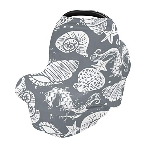 Обвивки за седишта за бебиња за бебиња за бебиња од Seashell - Cover Cover Cover Cover Cover Cover, мулти -употреба на крошна со