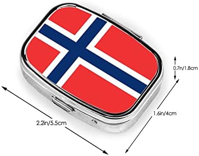 Знаме На Норвешка Плоштад Мини Пилула Кутија Патување Медицина Прегради Организатор Пренослив Метал Пилула Случај