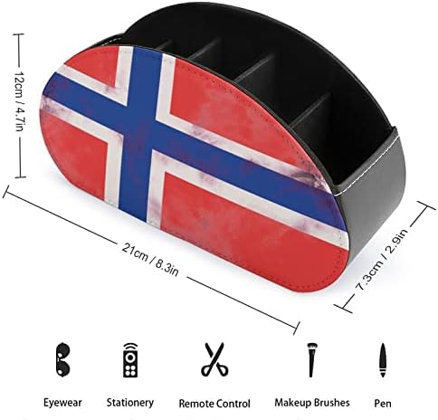 Норвешко Знаме Држач За Далечински Управувач Организатор На Кожна Маса За Канцелариски Материјали Далечински Управувач
