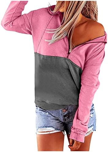 Поштенски худи худи, женски тркалезни врат-обични долги ракави маички за туники-маици Основни врвови на маици