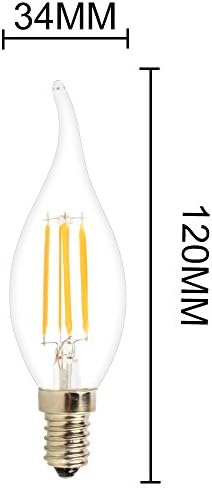Mengjay® 1 Парчиња LED Канделабри Светилки, 4w 2700k Топла Бела Свеќа Светилки, 360lm E12 База Лустерот LED Светилки, C35 Торпедо Форма