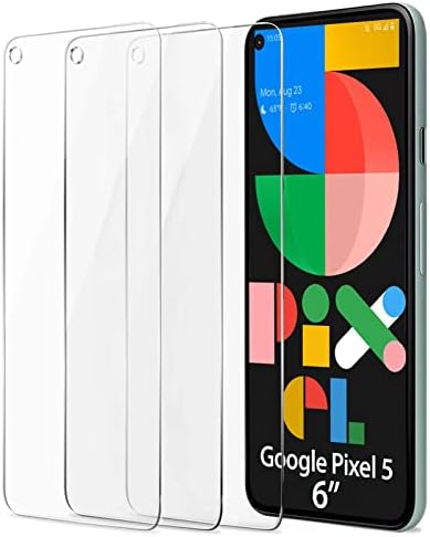 Заштитник на екранот Калено Стакло За Google Pixel 5 5G, Анти-Отпечаток Од Прст, Без Меур, 6 инчи, 3 Пакет