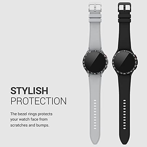 KWMobile Bezel Ring со тахиметар компатибилен со Samsung Galaxy Watch 4 Classic - заштитни часовници за прстен - црно/сребро