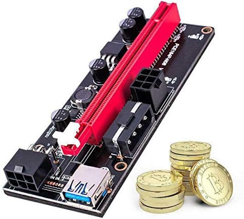 Конектори 6PCS Најновиот VER009 USB 3.0 PCI -E Riser Ver 009S Express 1x 4x 8x 16x Extender Riser Adapter картичка SATA 15pin до 6 пински кабел за напојување -