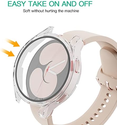 Awinner 2 пакет компатибилен за Samsung Galaxy Watch 4 Case со заштитник на екран на стакло