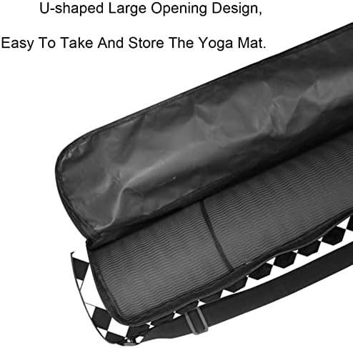 Лаијухуа Јога Мат торба, двојни патенти јога терета за жени и мажи - мазни патенти, големи отвори и прилагодливи ленти во форма на У, одговара