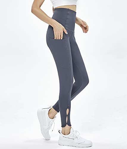 МОЛИБЕЛ 3 Спакувајте Јога Панталони За Жени Слаби Фитнес Хеланки Со Висок Струк Тренинг Со Џебови Активни Панталони