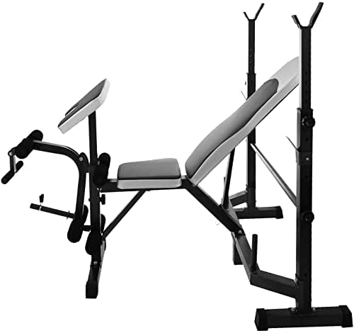 DSFEOIGY прилагодлива клупа за тренингот на целото тело за преклопување мултифункционална алатка за кревање тежина клупа за кревање тежина