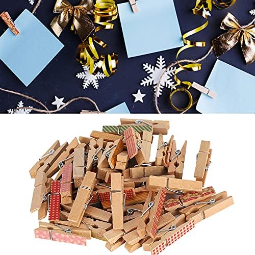 Клип за уништување на белешката, клип од дрво, компактен изглед 40 парчиња мулти-бои практични за хомедекорации подароци прикажува забави
