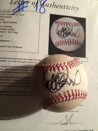Ichiro Suzuki потпишана игра користена бејзбол - 100 -та игра на HR -MiLestone Ichiro -JSA/MLB - MLB автограмирана игра користена бејзбол