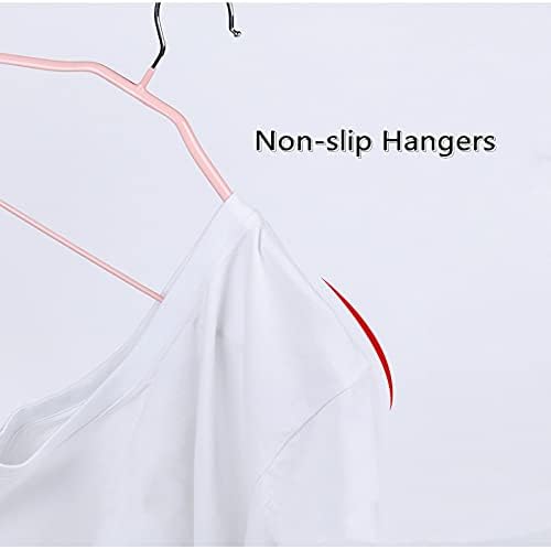 Закачалки за палто - Премиум нелизга [сет од 10] - закачалки со тешки метални костуми, заштеда на простор, цврста за држење јакна, скокач