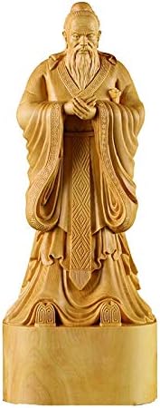 Статуи на YZDSBD фигурини скулптури од 20 см Конфучиус Статуа Дрво фигуран Конфучиус Институт Кинески традиционална култура фигури за подароци за занаети, 20 см