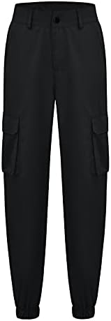 Аиху карго панталони за жени со голема важна половината на половината, панталони за жици, гроздобер мулти џебови, директно широка