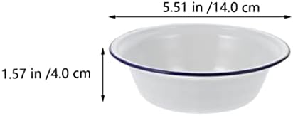 Хемотон 4 парчиња емајл супа чинија гроздобер емајлиран слив ретро емајлиран сад сад сад со капакот емајл за мешање сад емајлвер голема салата за сервирање на сад з