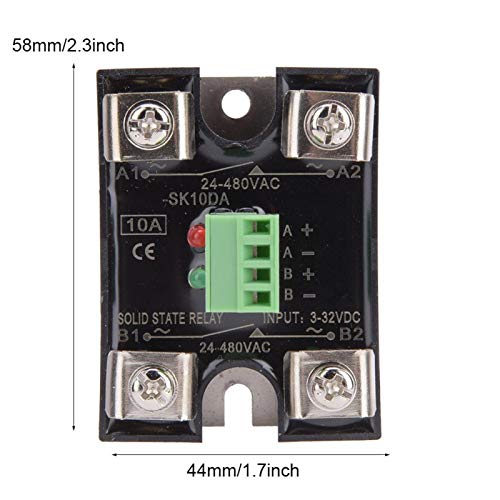 Fafeicy Berm Solid State Relay, SSR 24-480VAC Dual Channel DC Control Dual Channel AC единечна фаза реле, реле