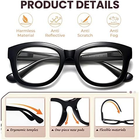 Гаоје 6 спакувајте Преголеми Очила За Читање За Жени Стилски Сино Светло Блокирање Против Оптоварување На Очите Читачи На Компјутери Пролетна Шарка