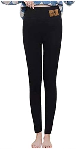 LMSXCT женски руно наредени хеланки со високи половини термички зимски панталони со топло трчање хулахопки на отворено обични панталони за пешачење