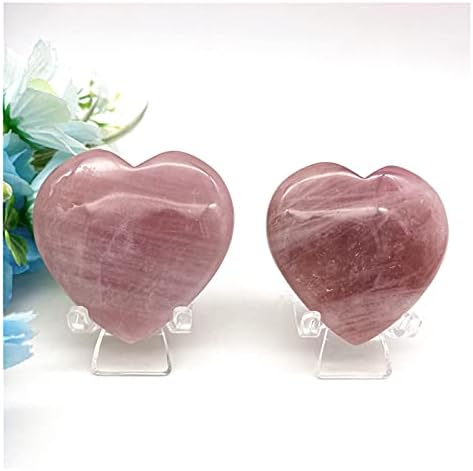 ZYM116 1PC Природно виолетово розово кристално crysteубов во облик на срце Примерок заздравување Полирани камени скапоцени камења за домашна декорација Подарок DIY Housewarming