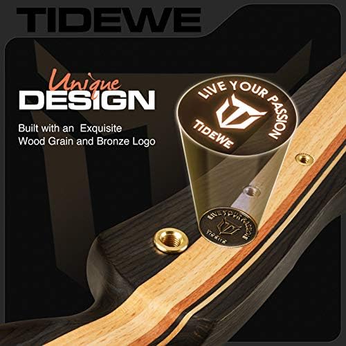 Tidewe Recurve Bow and Arrow Set за почетник за возрасни и млади, дрвен Takedown Recurve Bow 62 Десна рака со ергономски дизајн