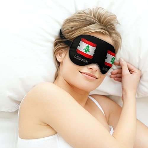 Знаме на маска за спиење во Либан, лесна маска за слепи маска за очи, со прилагодлива лента за мажи жени