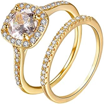 2023 година Нови 69 парчиња големина Две златни прстени накит од бел прстен свадба жени прстени држат прстени заедно