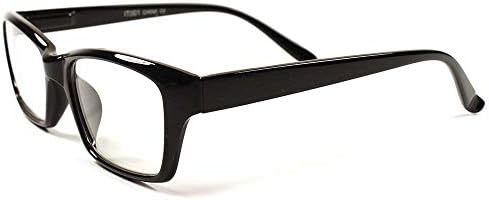 Обичен паметен нерд гејк изглед правоаголник читач на црна рамка 1,50 очила за читање