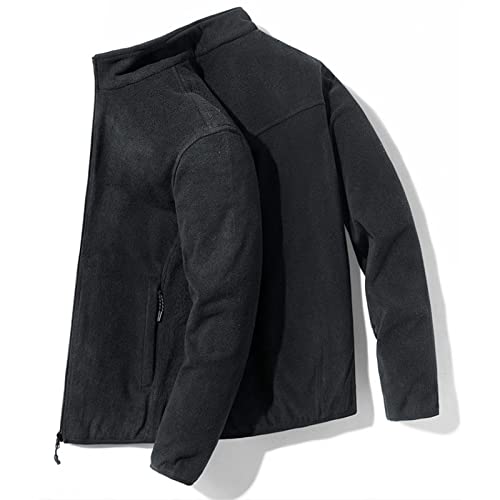 МАЈИИФУ-ГЈ Машка лесна руно јакна со меки целосни зимски јакни стојат јака со меки палто со патенти џебови