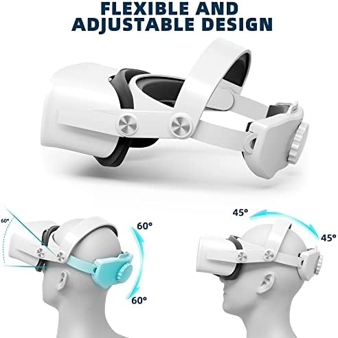 Лента за глава компатибилен со Oculus Quest 2, прилагодлива глава на глава до засилена удобност за слушалките за VR, замена за пријателска