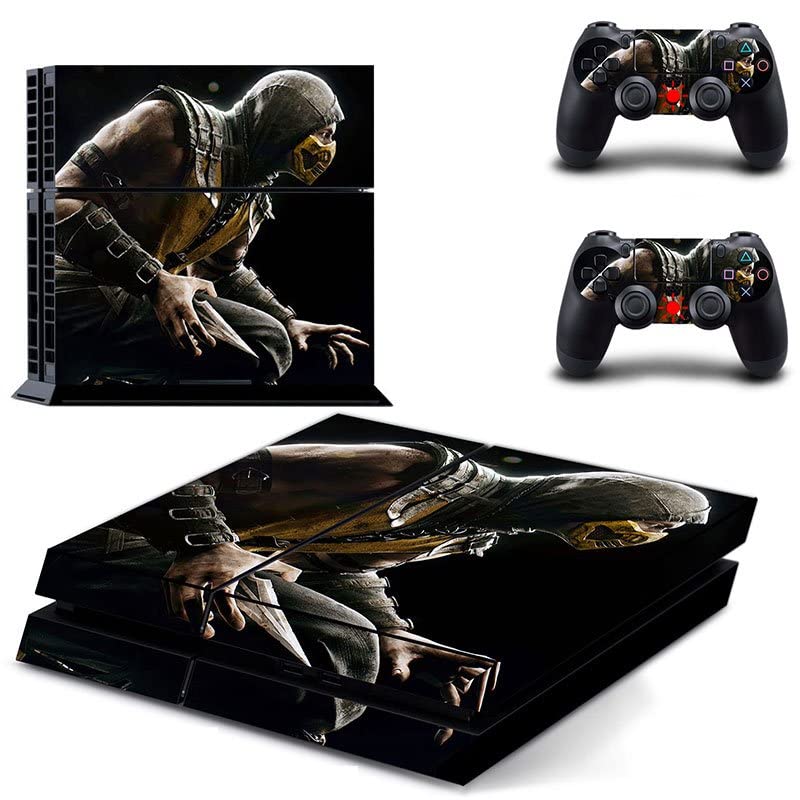 За PS4 Slim - Game Ninja Mortal Најдобра војна Kombat X PS4 или PS5 налепница за кожа за PlayStation 4 или 5 конзола и контролори Декларална