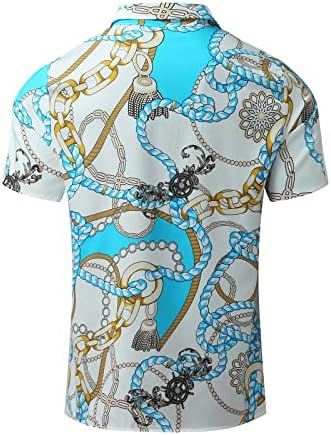Ubst 2022 Нови кошули за мажи, копче за летни шорцеви надолу надолу кошула гроздобер графички печатени хавајски кошули на плажа врвови