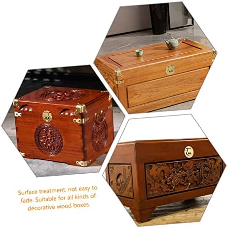 Кутија за заклучување на кутии за вила кутија, болни со таблички за бронзени куки, кутии за накит, врева античка кука HASP антички куќишта