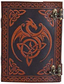 Montexoo Leather Journal Double Color Dragon Dungeons Dragonette Diare Sketchook Белешка со заклучување за мажи жени DND Travel