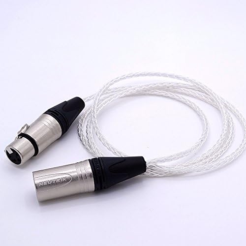 GagaCocc DIY 4,5m 4 пин XLR машки до женски балансиран аудио 8 јадра 5n PCOCC сребрена облога за надградба на кабел за аудио конекција за продолжување