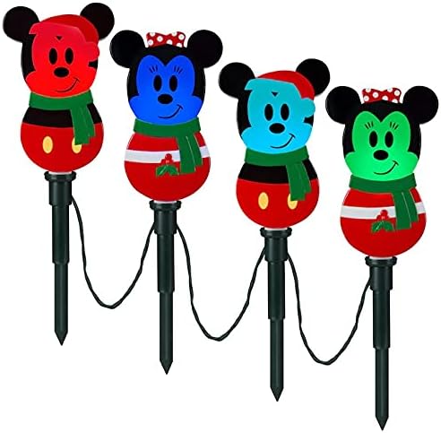Акценти за празници Гемми Дизни Мики и Мини во боја Променливи маркери на патеката светла светла на отворено декорација на одмор