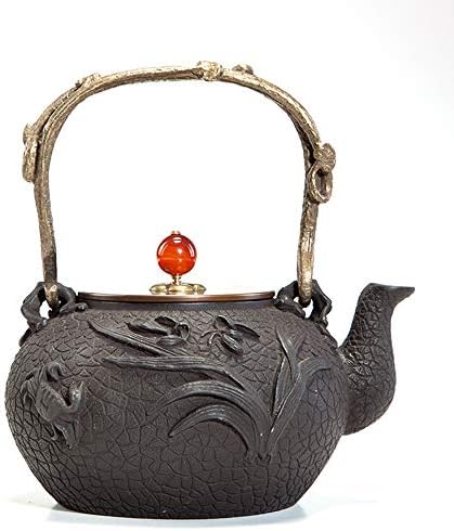 Чајник јапонски леано железо чајник рачно изработен сад за чај кунгфу со капак, кинески котел леано железо чајник