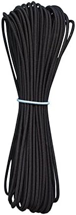 РАЧНА Црна Тркалезна Полиестерска Ткаена Еластика-Дијаметар од 2,5 мм - 20 Метри