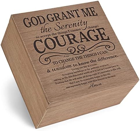 Диксон Серентска молитва Храбро кафеава кафеава 8 x 8 MDF дрво Декоративно кутија за фото -кутија